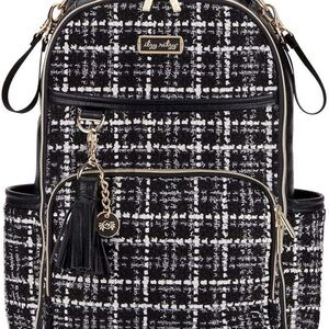Itzy Ritzy Black & White Tweed Convertible Backpack